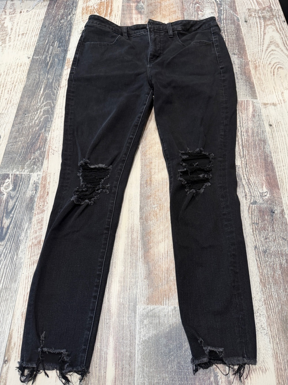 American Eagle Outfitters Black Distressed Skinny Jeans